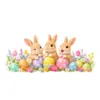 Conejo de Pascua Mariposas Huevos de Colores Flores Adornos Pegatinas Estáticas para Puerta de Vidrio Ventana Atmósfera Lindos