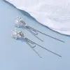 Brincos de floco de neve com borla microincrustada para mulheres 2024 novos populares brincos longos leve luxo brincos de temperamento de alta qualidade brincos
