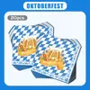 Guardanapos de Festa Alemães Oktoberfest Munique, Guardanapos com Estampa de Copo de Cerveja Xadrez Azul e Branco, Festa Temática Transfronteiriça