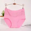 Ropa Interior para Mujer Estilo Nuevo con Borde de Encaje Cómodo Transpirable Control de Abdomen Levantamiento de Glúteos Bragas de Seda de Leche Talla Grande Panties de Cintura Media