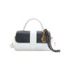 Bolsa feminina estilo coreano com costura em cores contrastantes 2025, nova moda, portátil, pequena bolsa quadrada, artística, transversal, para mão e axila