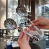 Elegante Cuchara Pública de Acero Inoxidable 304 Cuchara de Concha Martillada Engrosada Cuchara Doméstica Suministros para Hotel de Alta Gama Cuchara para Servir