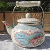 Tetera de Esmalte Engrosado, Hervidor de Agua, Cocina de Inducción, Cafetera para Té de la Tarde Francés, Tetera de Flores Retro, Olla para Medicamentos