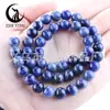Piedra Natural Punto Blanco Piedra Azul Cuentas Sueltas Accesorios para Joyería de Cuentas DIY Cuentas Redondas de Piedra Azul Antigua Semiacabado Wholesale Decoración