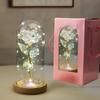 Simulación de flores de color dorado, rosa, cubierta de vidrio, artesanías, regalo de San Valentín, regalo de Navidad, decoración de escritorio, luz de noche