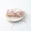 Pinza de plátano de encaje rosa de lunares de lujo estilo coreano de moda para coletas altas con lazo de cinta
