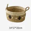 Cesta de Almacenamiento de Ratán Personalizada Cesta de Almacenamiento de Cuerda de Maíz Sala de Estar Dormitorio B&B Decorativa de Gran Capacidad Cesta de Lavandería