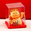 Enfeite Maneki-neko Movido a Energia Solar de 2 Polegadas Mão Acenando Loja Mão Acenando Próspero Riqueza Abertura Montado no Carro Maneki-neko Gato Acenando Automaticamente