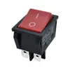 Interruptor basculante vermelho de 4 pés e 2 posições, interruptor basculante preto KCD4 sem impressão de lâmpada IO com TUV e outras certificações