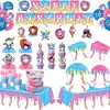 Decoraciones Desechables para Fiesta Temática de Béisbol Helado Transfronterizo Platos para Helado Vasos de Papel Servilletas de Papel Juego de Manteles