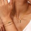 Pulsera con Colgante de Bambú de Tres Diamantes de Venta Caliente Transfronteriza Europea y Americana, Pulsera Sencilla y de Moda de Acero Inoxidable para el Día a Día, Joyería para Mujer