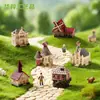 Casa Molino de Viento Castillo de Dibujos Animados Creativo en Miniatura para Jardinería de Paisaje Micro Decoración DIY Accesorios Adornos Mini de Escritorio