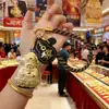 Llavero de Concha de Agua Chapado en Oro 999, Llavero del Dios de la Riqueza que Atrae la Riqueza, Correa para Teléfono, Llavero, Colgante para Bolso, Regalo para Novia