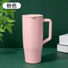 Vaso de coche con asa de gran capacidad para exteriores, vaso térmico estilo BRUMATE, vaso aislado de acero inoxidable 304 con popote