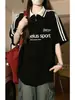Camiseta tipo polo de peso pesado estilo retro americano con cuello y manga corta para hombres y mujeres, diseño de nicho, camiseta de pareja estilo preppy