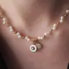 Collar Brújula Estilo Francés Perla de Hada Envuelto Cadena para Suéter Versátil Gargantilla Apilable Lujo Ligero Diseño Sencillo
