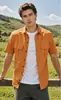 Camisa masculina de manga curta, secagem rápida, best-seller transfronteiriça, com vazados, respirável, fresca, leve, para trabalho, camisa masculina de manga curta de seda gelada, moderna