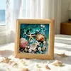 Moldura de Praia com Onda e Concha Impressa em 3D, Moldura de Exibição Quadrada Removível para Pintura de Conchas de Praia