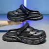 Zapatos perforados de suela gruesa para hombre, verano, exterior, transpirables, modernos, a la moda, versátiles, que aumentan la altura, antideslizantes, para conducir, sandalias de punta cerrada para mujer
