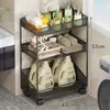 Estante de almacenamiento para baño, organizador de baño, carrito pequeño para el inodoro, carrito de lavandería de pie, almacenamiento de detergente para ropa