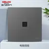 Panel de enchufe e interruptor Delixi placa grande cinco orificios pared aire acondicionado con lámpara tipo 86 16 A instalación empotrada 501 blanco
