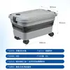 Balde Móvel Dobrável Multifuncional Grande Capacidade 22L Plástico Caixa de Armazenamento para Lavagem de Carro Roda Universal Caixa Portátil para Pesca
