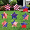 2026 Sinal de Jardim Popular Transfronteiriço para o Dia da Independência Estrela de Cinco Pontas Vermelha e Azul Sinal Patriótico de Jardim Sinal de Gramado
