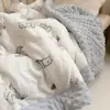 Colcha de Algodão Coreana para Crianças com Fio de Camada Dupla para Outono e Inverno Acolchoada Quente Colcha de Primavera e Outono Lavável à Máquina Individual Dupla