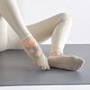 Meias de Yoga Antiderrapantes Mais Vendidas no Exterior, Meias de Algodão Respiráveis para Mulheres de Cor Sólida, Absorventes de Suor para Fitness, Dança e Esportes, Meias Esportivas Simples para Fitness
