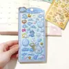 Adesivos 3D de Cristal Hello Kitty e Cinnamoroll Adesivos de Desenho Animado Kuromi Kitty Adesivos para Decoração DIY de Capa de Celular