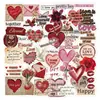 50 pegatinas PET temáticas de letras para el Día de San Valentín, con diseños de garabatos, perfectas para decorar diarios, papelería y para ventas transfronterizas; una colección de pegatinas estilo retro