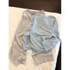 Pijama Casual Estilo Coreano con Estampado de Perro Pequeño de Manga Larga para Mujer Otoño Holgado Talla Grande Rayas Pantalones Largos Conjunto de Ropa para el Hogar Ropa de Abrigo