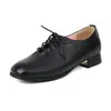 Zapatos Británicos Simples Nuevos con Cordones para Mujer Tacón Cuadrado Tacón Bajo Zapatos AliExpress Amazon 40-43 Talla Grande Zapatos de Comercio Exterior