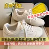 Sapatos Casuais Esportivos de Ballet Tênis de Plataforma Argan Feminino Sapatos Brancos Femininos Temporada Outono/Inverno 2026 Novos Aumento Interno da Altura Superfície de Couro Sapatos de Treinamento Alemão