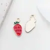 1 Esmalte Rojo Accesorio para Joyería DIY Aleación Esmalte Flor de Cerezo Llavero Colgante Pendientes Accesorios para el Cabello Encanto para Teléfono