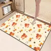 Alfombrilla de suelo absorbente de secado rápido de lodo de diatomeas, alfombrilla de baño de casa de dibujos animados transfronteriza, alfombrilla antideslizante y resistente al desgaste para la entrada del baño