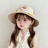 Sombrero de Protección Solar para Niños, Sombrero de Sol de Verano para Niñas y Niños, Sombrero de Pescador de Pingüino de Dibujos Animados, Transpirable, Protección Solar con Ala Ancha