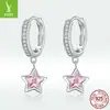 Nuevos Pendientes de Estrella Rosa de Cinco Puntas Yinziyun para Mujer ins Populares en Internet Nicho Elegantes Pendientes de Estrella BSE414