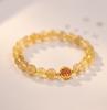 Hazte Rico de la Noche a la Mañana Pulsera de Cristal Amarillo Natural con Cuentas para Mujer Joyería Chapada en Oro Dropshipping
