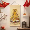 Arte de pared del Dios Amarillo de la Riqueza de Xizang con Ganchos para Decoración de Sala de Estar y Oficina en Casa