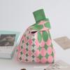 Bolso de Mano para Mujer del Festival del Bote del Dragón Panda, Bolso Cubo Tejido, Estilo Coreano y Japonés Versátil, Bolso Tote Casual, Bolsa para el Almuerzo, Lindo y Divertido