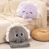 Manta Almohada de Empanada de Comida de Dibujos Animados Almohada para Siesta en Sofá Cama Manta para Aire Acondicionado Almohada para Oficina Aula Coche Colcha