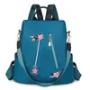 Mochila bordada estilo étnico 3D mulheres impermeável Oxford pano mochila feminina casual elegante feminino antirroubo bolsa de viagem