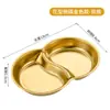 Rejillas de Acero Inoxidable con Forma de Flor Estilo Coreano Plato para Salsa de Barbacoa Dividido Plato para Condimentos Restaurante de Hot Pot Plato para Condimentos de Múltiples Compartimentos Uso en Casa