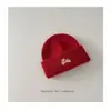 Suéter de Lã Tricotado Bordado de Cachorrinho Infantil Coreano de Inverno para Meninos e Meninas, Chapéu de Lã Estiloso Aconchegante com Proteção para Orelhas