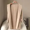 Abrigo de Lana con Capucha Doble Cara Largo para Mujer Primavera 2026, Nuevo Producto Haining, Chaqueta de Lana con Botones de Cuerno