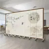 Biombo estilo chino para sala de estar y dormitorio, para bloquear la entrada, pared móvil y plegable, pintura de paisaje de oficina, biombo plegable estilo antiguo
