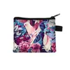 Nova Carteira de Moedas Floral Feminina Portátil Bolsa para Cartões Bolsa de Armazenamento de Moedas Chaves Moeda Moeda Moeda Moeda Bolsa de Moedas Bolsa para Cartões Bolsa Quadrada Pequena