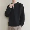 Nova blusa de moletom masculina com zíper parcial para outono e inverno, camisa de camada interna moderna estilo coreano, jaqueta masculina de alta qualidade para adolescentes