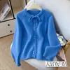 Suéter Morado de Manga Larga Otoño/Invierno 2026 para Mujer, Cárdigan de Punto Holgado para Superponer, Ropa Exterior con Botones, Blusa Suave con Lazo